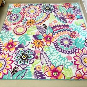 NWOT Keala Floral Print 100%Cotton Queen Size Soft Quilt, hand stitched